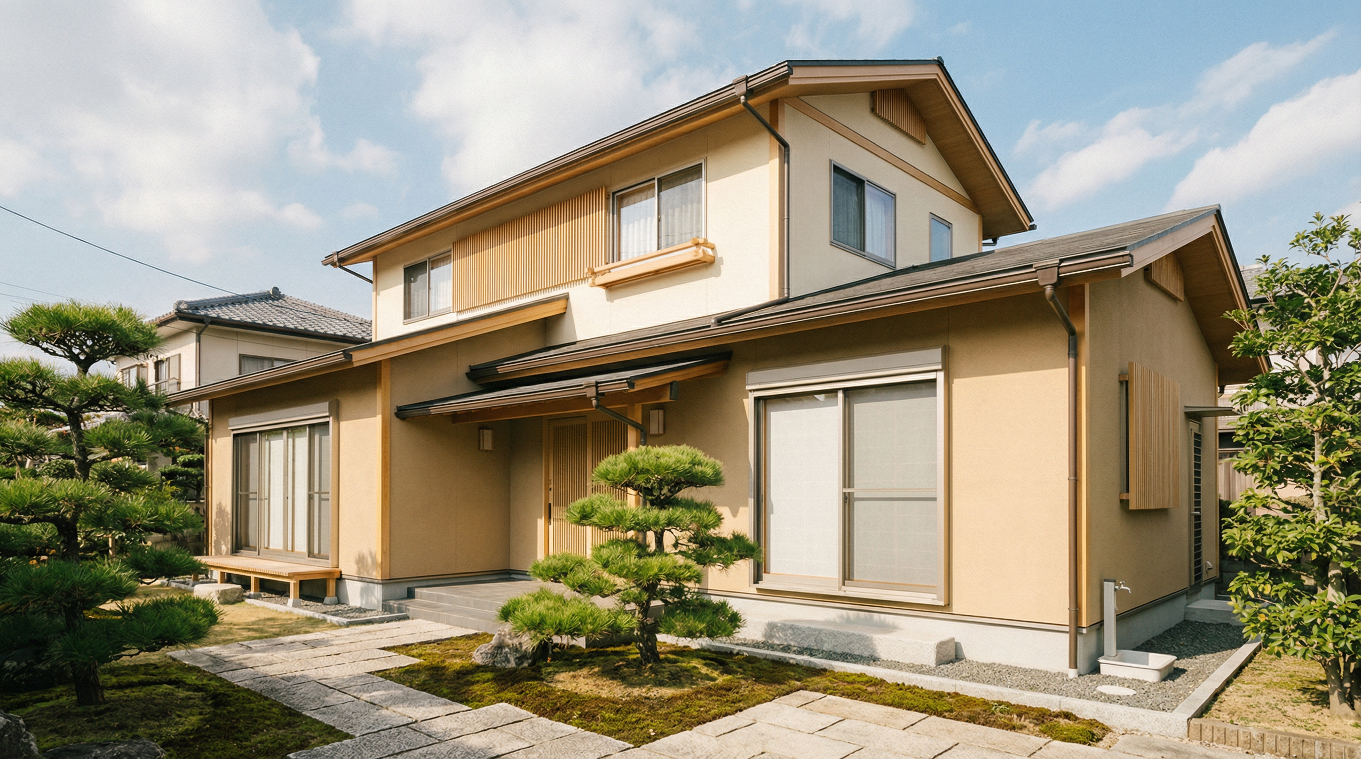 きれいに塗装された住宅